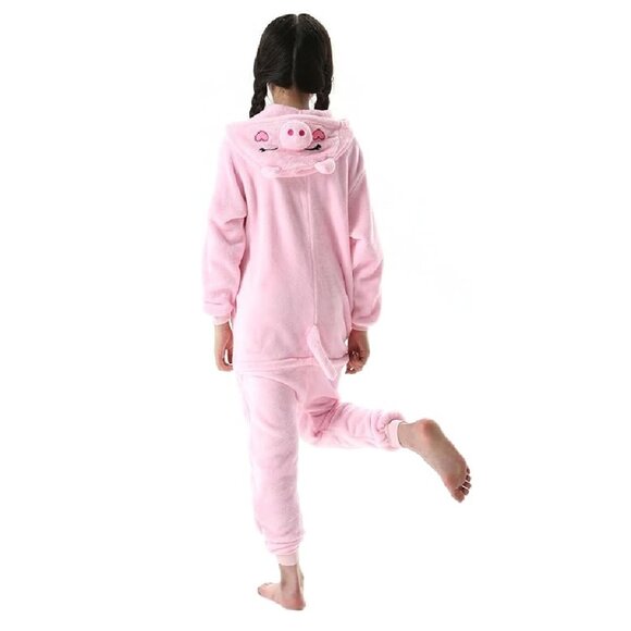 Onesie Pajamas Sleepwear Costume Halloween PINK PIG Youth 10-12 59" NWOT - Picture 5 of 17